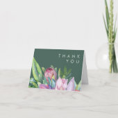 熱帯カラフルフローラ |緑のサンキューカード サンキューカード (正面)