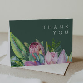 熱帯カラフルフローラ |緑のサンキューカード サンキューカード