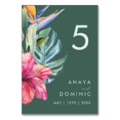 熱帯カラフルフローラ |緑のテーブル番号 テーブルナンバー (正面)