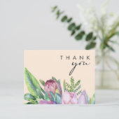 熱帯カラフルフローラ | Peach 結婚's Thank You ポストカード (スタンド正面)