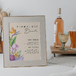 熱帯カラフルフローラ | Peach Signature Drinks ポスター<br><div class="desc">このカラフル熱帯フローラ |桃のシグネチャードリンクのポスターは、おモダン客様のboho目的地のグリーン、パープル、ピーチに最適結婚である。デザインはエレガント、クラシックビーチの水色の緑と花の花束を特徴とし、セージ緑のユーカリ、コウゾと赤のプロテア、赤面ピンクのハイビスカス、パラダイスのオレンジと青の鳥、およびダークグリーンのヤシの葉。デザインは、春、夏シンプル、秋ユニーク、冬に対して結婚、クリエイティブ、旅行に最適！その他のコレクションで結婚は、その他のマッチングやコーディネートの文房具を見つけなさい。</div>