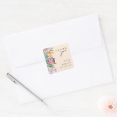 熱帯カラフルフローラ | Peach Thank 結婚's スクエアシール (封筒)