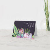 熱帯カラフルフローラ | PurpleThank You Card サンキューカード (正面)