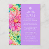 熱帯カラフルモダンフローラ結婚詳細 エンクロージャーカード (正面)