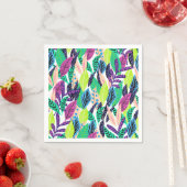 熱帯カラフルモダン植物模様 スタンダードカクテルナプキン (インサイチュ)