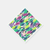 熱帯カラフルモダン植物模様 スタンダードカクテルナプキン (角)