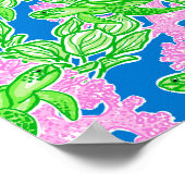 熱帯カラフル亀の模様 ポスター (角)