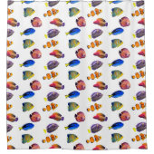 熱帯カラフル予測できな魚柄 シャワーカーテン (正面)