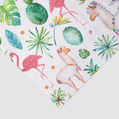 熱帯カラフル動物の花と葉柄 薄葉紙 (詳細)