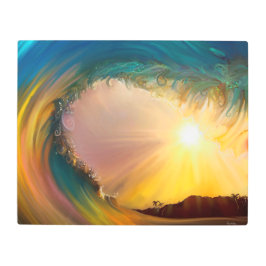 熱帯カラフル印象派サーフ波 メタルプリント