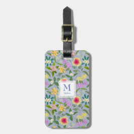 熱帯カラフル図解入りの、写真付きの花の模様 ラゲッジタグ