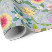 熱帯カラフル図解入りの、写真付きの花の模様 ラッピングペーパー (ロールコーナー)