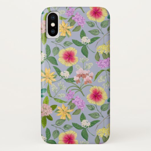 熱帯カラフル図解入りの、写真付きの花の模様 Case-Mate iPhoneケース (裏面)