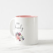 熱帯カラフル夏のフローラ新婚の花嫁 ツートーンマグカップ (正面左)