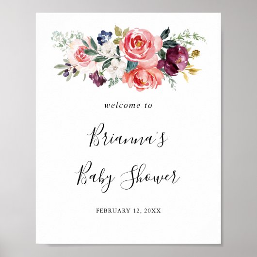 熱帯カラフル夏の赤ちゃんシャワーへようこそ ポスター (正面)