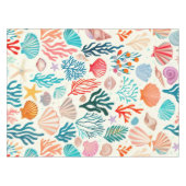 熱帯カラフル夏サンゴ貝殻 テーブルクロス (正面(横))
