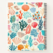 熱帯カラフル夏サンゴ貝殻 ノートブック (裏面)