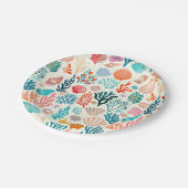 熱帯カラフル夏サンゴ貝殻 ペーパープレート (アングル)