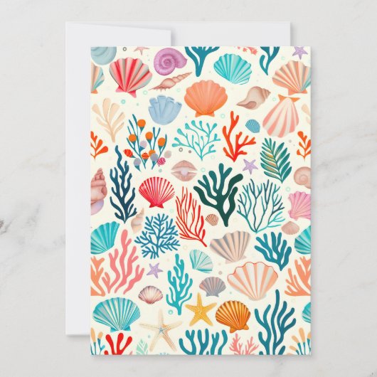 熱帯カラフル夏サンゴ貝殻 案内状 (正面)