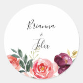 熱帯カラフル夏結婚封筒用シール ラウンドシール (正面)