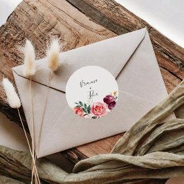 熱帯カラフル夏結婚封筒用シール ラウンドシール