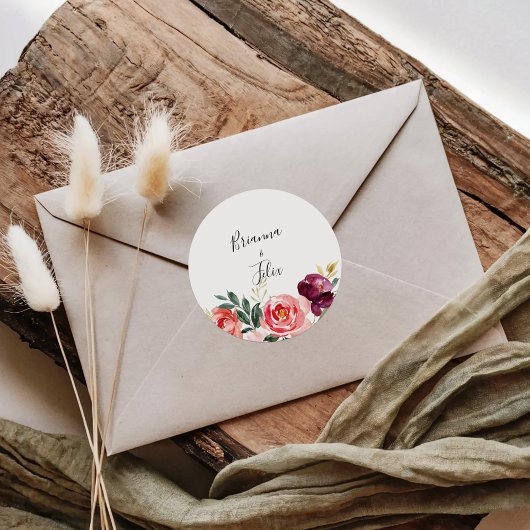 熱帯カラフル夏結婚封筒用シール ラウンドシール