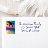 熱帯カラフル夕焼け反射 ラベル (インサイチュ)