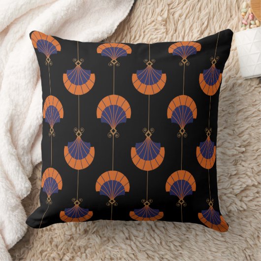 熱帯カラフル幾何学模様ミニマリストファンアート クッション (ブランケット)