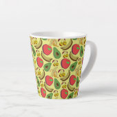 熱帯カラフル果実継目パターン カフェラテマグ (右アングル)