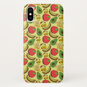 熱帯カラフル果実継目パターン iPhone X ケース