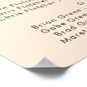 熱帯カラフル桃アルファベット座席表 ポスター (角)