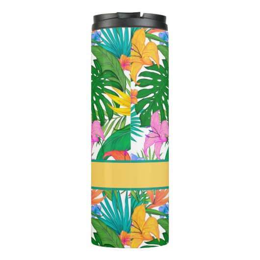 熱帯カラフル植物パーソナライズされた タンブラー (裏面)