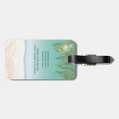 熱帯カラフル海ビーチサマー葉パーム ラゲッジタグ (裏面横)
