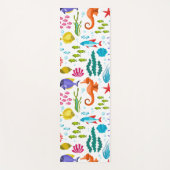 熱帯カラフル海洋生物と動物のパターン ヨガマット (正面)