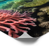 熱帯カラフル滝 ポスター (角)