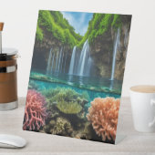 熱帯カラフル滝 台座サイン (インサイチュ)