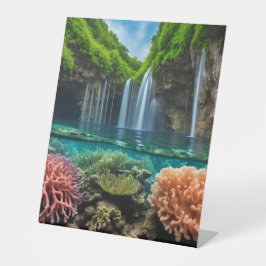 熱帯カラフル滝 台座サイン