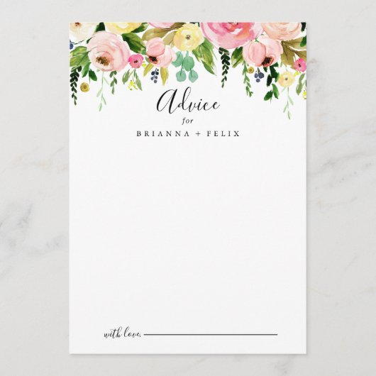 熱帯カラフル秋のフローラ結婚ズ アドバイスカード (正面)