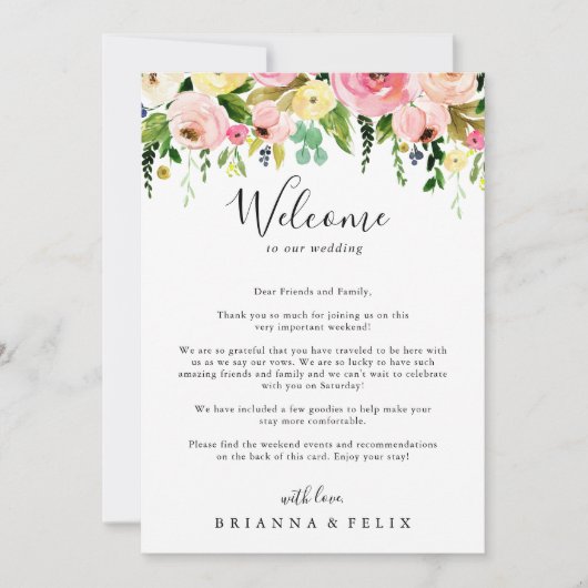 熱帯カラフル秋の結婚歓迎レター (正面)