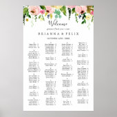 熱帯カラフル秋アルファベット座席表 ポスター (正面)