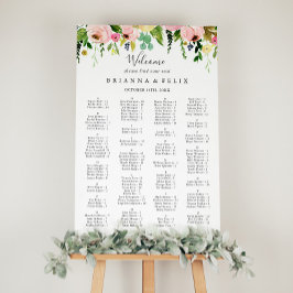 熱帯カラフル秋アルファベット座席表 ポスター