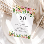 熱帯カラフル秋フローラ50th誕生日パーティー 招待状<br><div class="desc">この熱帯カラフル秋フローラ50歳の誕生日パーティーへの招待は、誕生日パーティーにシンプル最適である。このデザインは、ピンク、赤面、イエロー、ブルー、ホワイトの水色の秋牡丹と植物性のグリーンの牡丹を備え葉ている。</div>
