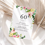 熱帯カラフル秋フローラ60th誕生日パーティー 招待状<br><div class="desc">この熱帯カラフル秋フローラ60th誕生日パーティーへの招待は、誕生日パーティーにモダン最適である。このデザインは、ピンク、赤面、イエロー、ブルー、ホワイトの水色の秋牡丹と植物性のグリーンの牡丹を備え葉ている。</div>