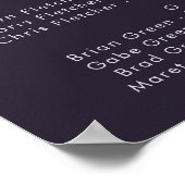 熱帯カラフル紫アルファベットの座席 ポスター (角)