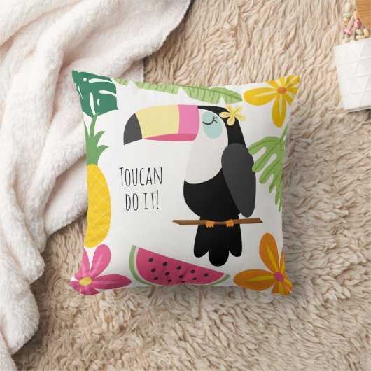 熱帯カラフル自然 クッション (ブランケット)