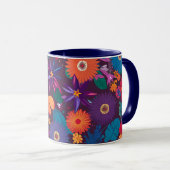 熱帯カラフル花の模様とはっきりした開花 マグカップ (正面右)