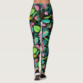 熱帯カラフル花シームレスパターン レギンス (裏面)