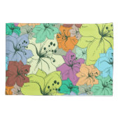 熱帯カラフル花シームレスパターン 枕カバー (裏面)