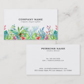 熱帯カラフル花デザイン 名刺 (正面/裏面)