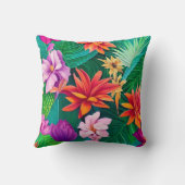 熱帯カラフル花パターン クッション (裏面)